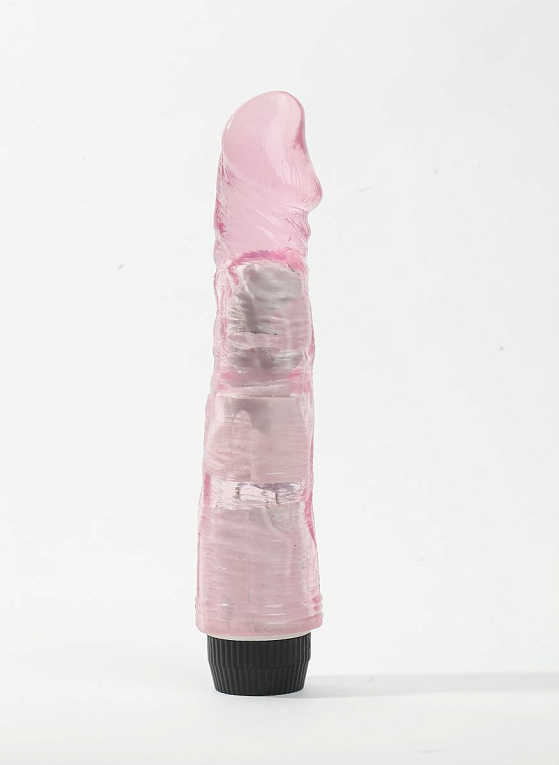 Розовый вибратор-реалистик - 22,5 см. - поливинилхлорид (ПВХ, PVC)