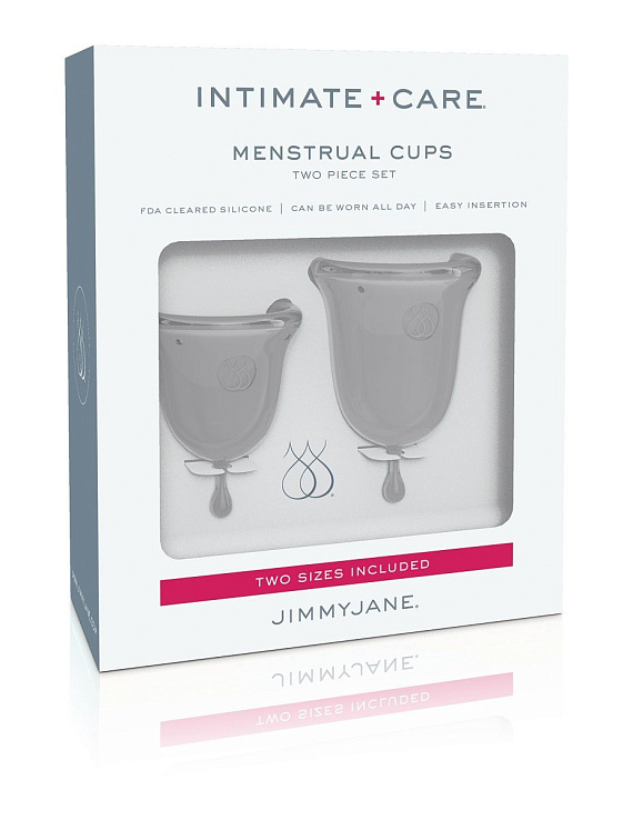 Набор из 2 прозрачных менструальных чаш Intimate Care Menstrual Cups от Intimcat