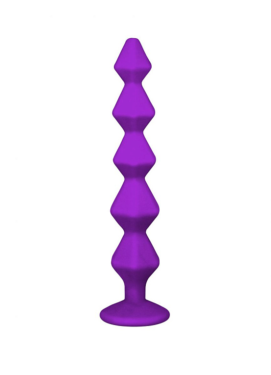 Фиолетовая анальная цепочка с кристаллом Buddy - 17,7 см. от Intimcat