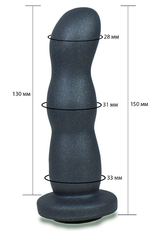 Черная анальная рельефная насадка-фаллоимитатор - 15 см. - поливинилхлорид (ПВХ, PVC)
