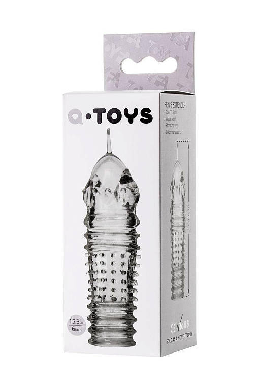 Прозрачная насадка на пенис TOYFA A-Toys с расширенной головкой - 15,3 см. от Intimcat