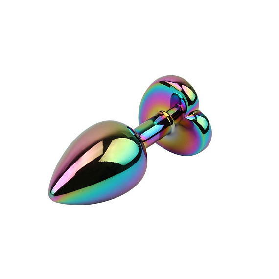Радужная металлическая пробка Rainbow Heart Butt Plug - 7,1 см. от Intimcat