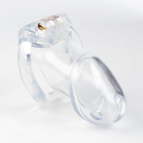 Прозрачный мужской пояс верности «Оки-Чпоки» - анодированный пластик (ABS)