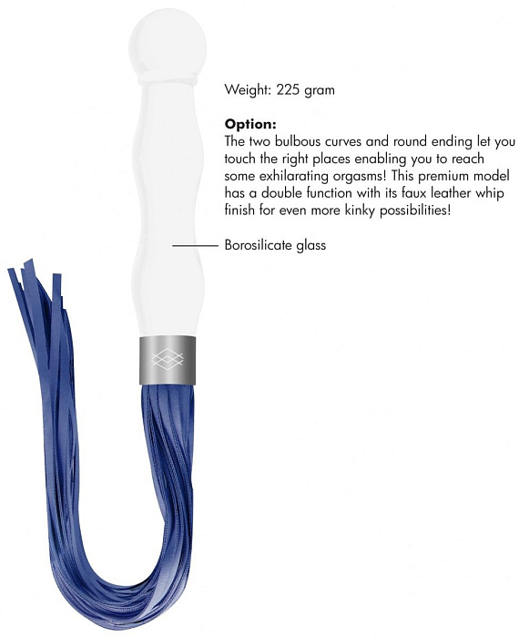 Белый анальный стимулятор-плеть Whipster с синими хвостами Shots Media BV
