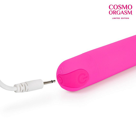 Ярко-розовый классический перезаряжаемый мини-вибратор - 12 см. Bior toys