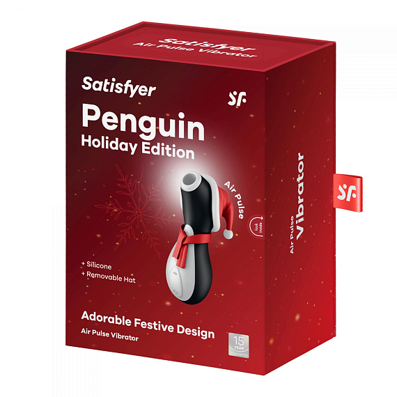 Вакуум-волновой стимулятор клитора Penguin Holiday Edition - анодированный пластик, силикон