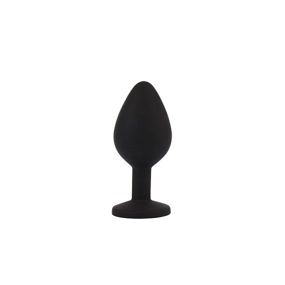 Черная анальная пробка с кристаллм Booty Fantasy Gem Plug M - 8 см. от Intimcat