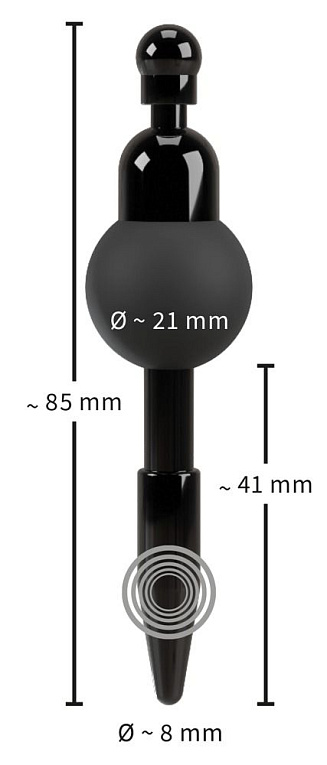 Черный уретральный вибростимулятор Vibrating Penis Plug - фото 6