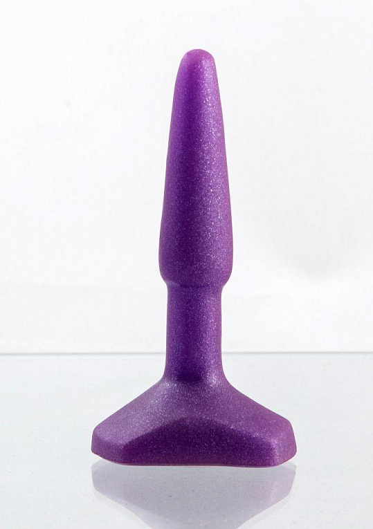 Фиолетовый анальный стимулятор Small Anal Plug Purple - 12 см. - эластомер (полиэтилен гель)