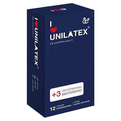 Ультрапрочные презервативы Unilatex Extra Strong - 12 шт. + 3 шт. 