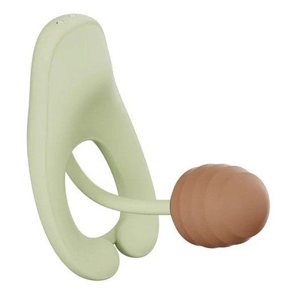 Зеленый клиторальный стимулятор-авокадо yogo - анодированный пластик, силикон