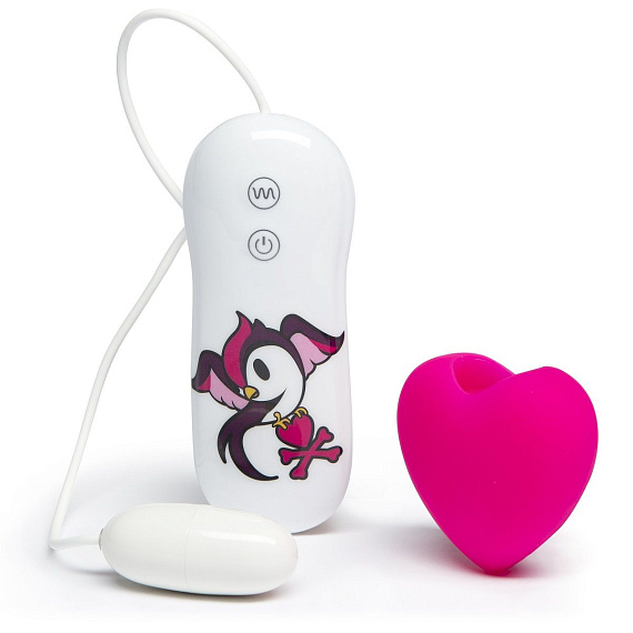 Розовый клиторальный вибростимулятор-сердечко SILICONE PINK HEART CLITORAL VIBRATOR - силикон