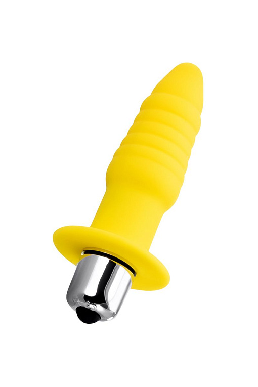 Желтая анальная вибровтулка Lancy - 11 см. - силикон