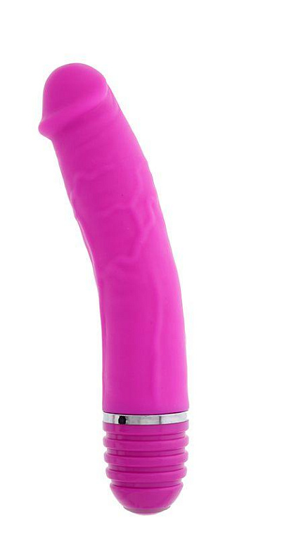 Розовый вибратор-реалистик PURRFECT SILICONE VIBRATOR 6INCH PINK - 15 см.