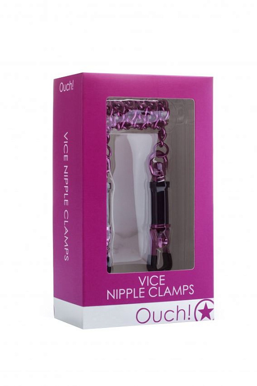 Розовые зажимы для сосков Vice Nipple Clamps - металл