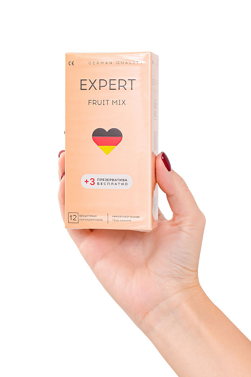 Ароматизированные презервативы EXPERT Fruit Mix - 12 шт.(+3 ) 