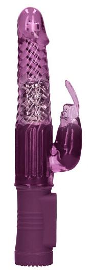 Фиолетовый вибратор-кролик Rotating Rabbit - 23 см.