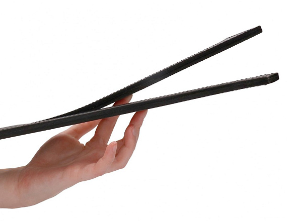 Черная шлепалка Two Finger Paddle Tawse - 51 см. - натуральная кожа