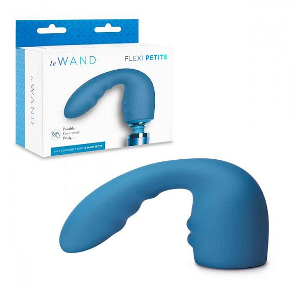 Синяя насадка Flexi для вибратора Le Wand Petite - силикон