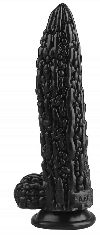Черный фантазийный фаллоимитатор  Дикая кукуруза  - 21 см. от Intimcat