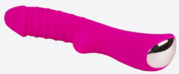 Ярко-розовый вибромассажёр с рёбрышками Ribbed - 18 см. от Intimcat