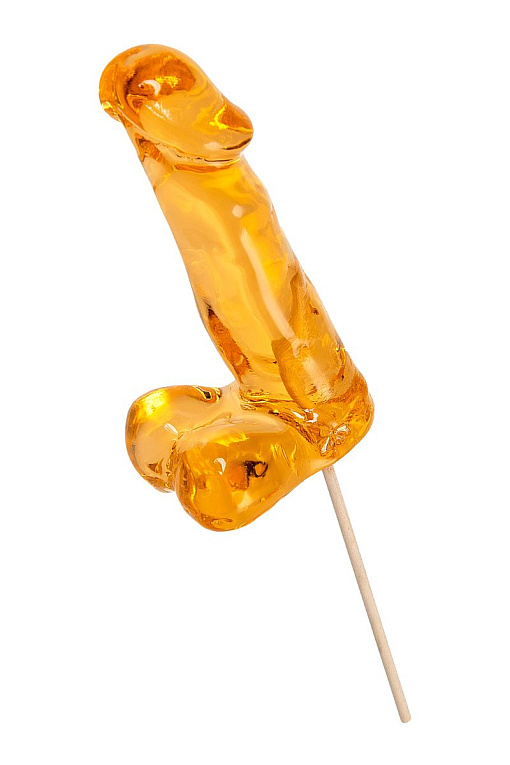 Оранжевый леденец в форме пениса со вкусом аморетто Sosuчki