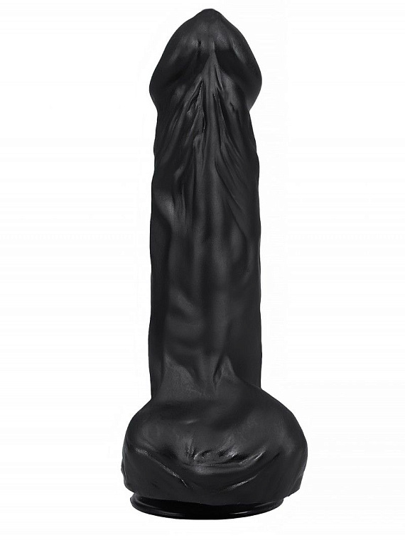 Черный гелевый фаллоимитатор на присоске №26 - 19,5 см. Сумерки богов