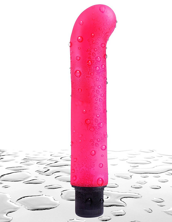 Ярко-розовый вибромассажер с загнутым кончиком XL G-Spot Softees - 16,2 см. - поливинилхлорид (ПВХ, PVC)