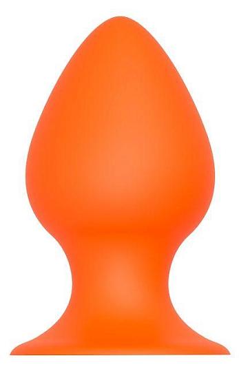 Оранжевая анальная пробка PLUG WITH SUCTION CUP - 7,7 см.