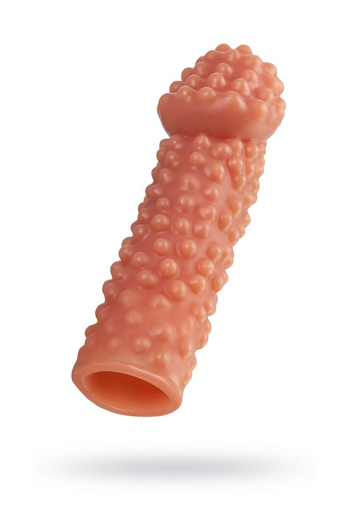 Реалистичная насадка на пенис с бугорками - 16,5 см. - термопластичный эластомер (TPE)
