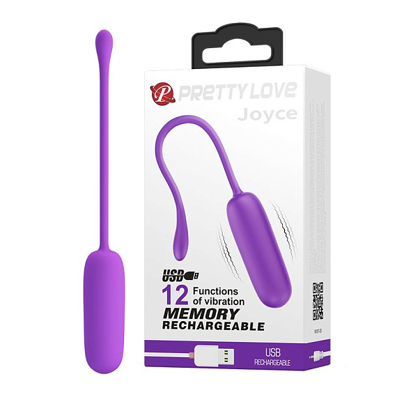 Фиолетовое перезаряжаемое виброяйцо Joyce - силикон