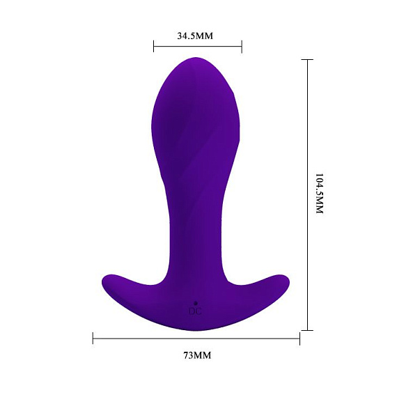 Фиолетовая анальная втулка с вибрацией - 10,5 см. Baile
