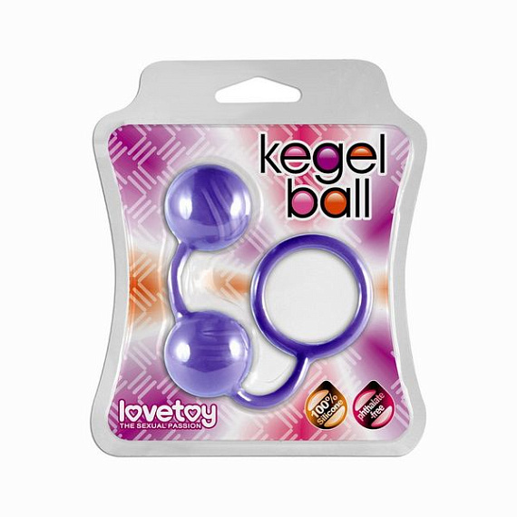 Фиолетовые вагинальные шарики с кольцом - силикон