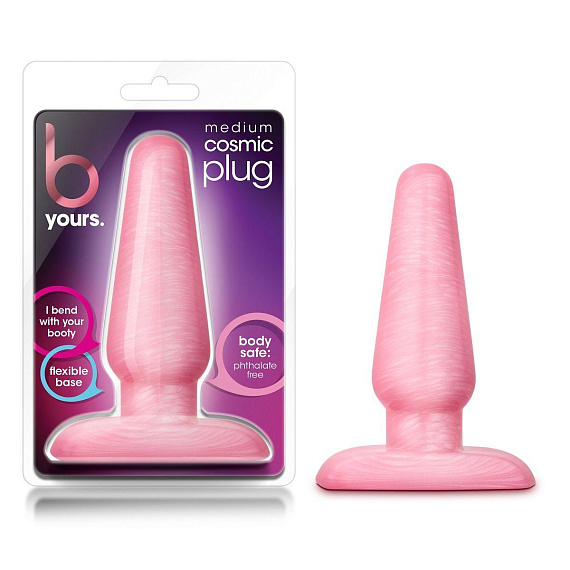 Розовая анальная пробка B Yours Medium Cosmic Plug - 11,4 см. - поливинилхлорид (ПВХ, PVC)