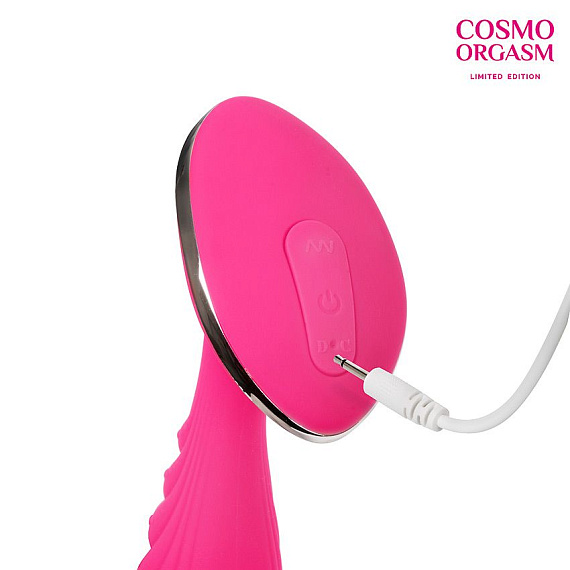 Розовый фигурный вибростимулятор для G-массажа - 16 см. - фото 5