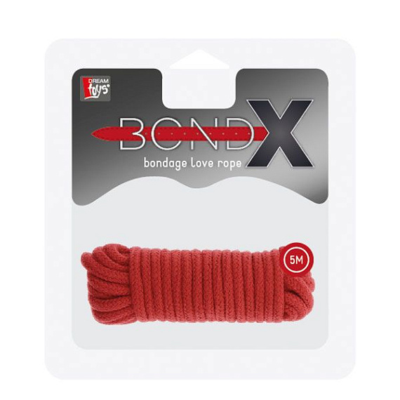 Красная веревка для связывания BONDX LOVE ROPE - 5 м. - хлопок