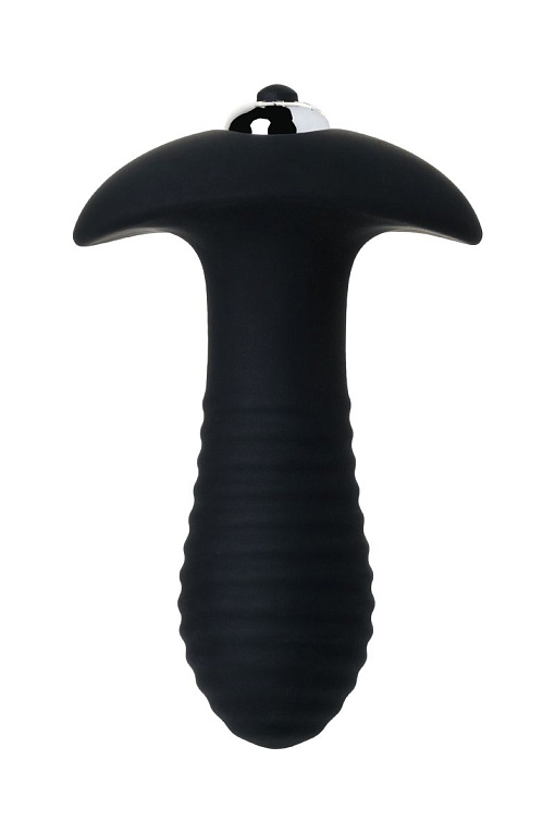 Чёрная анальная втулка S-HANDE SPIRAL с вибрацией - 10,3 см. S-HANDE