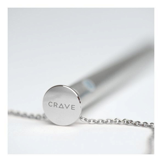 Стильный вибратор-кулон на серебристой цепочке Crave Vesper - металл