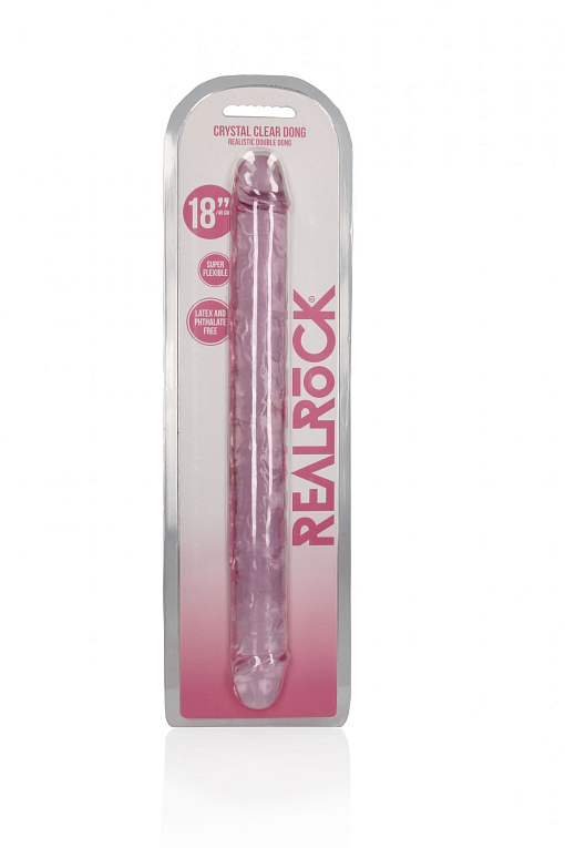 Розовый двусторонний фаллоимитатор - 45 см. - термопластичный эластомер (TPE)