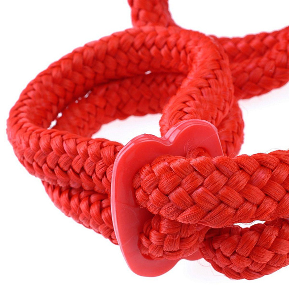 Красные верёвочные оковы на руки или ноги Silk Rope Love Cuffs - полиэстер