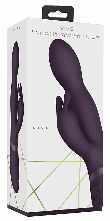 Фиолетовый вибромассажер-кролик Niva - 21,5 см. Shots Media BV