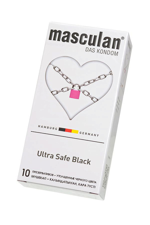 Ультрапрочные презервативы Masculan Ultra Safe Black - 10 шт. - латекс