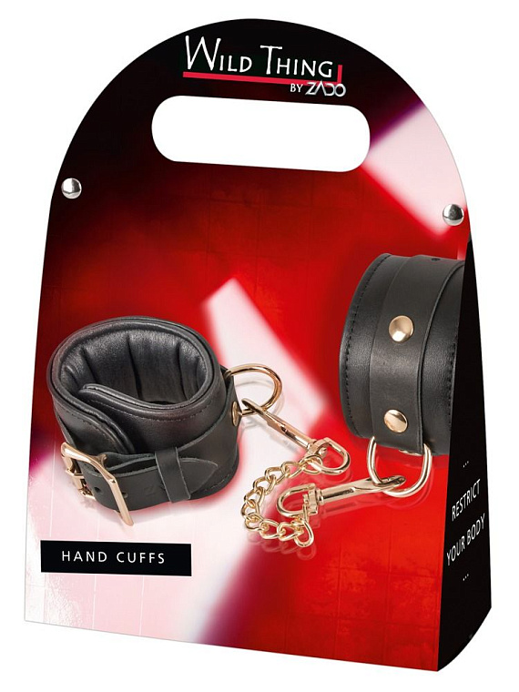 Черные наручники Leather Handcuffs на карабинах - фото 8