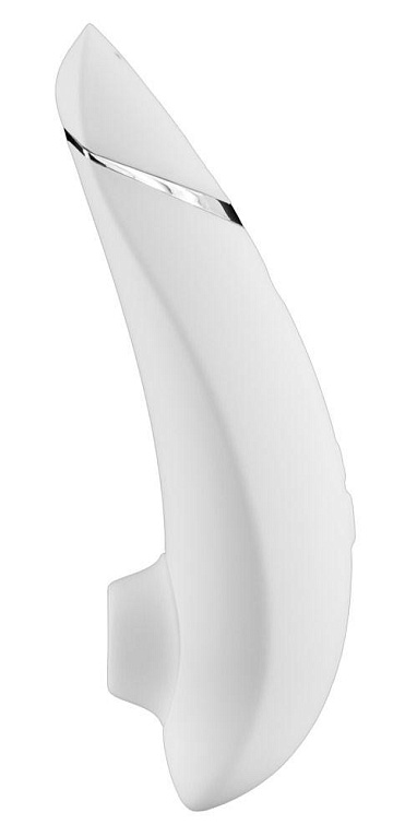Белый бесконтактный клиторальный стимулятор Womanizer Premium - анодированный пластик, силикон