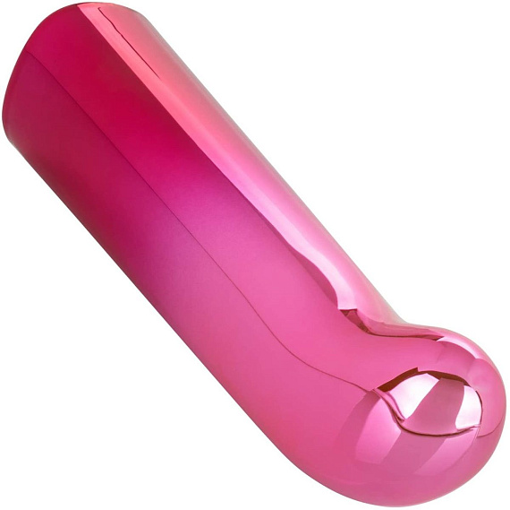 Розовый изогнутый мини-вибромассажер Glam G Vibe - 12 см. - анодированный пластик (ABS)