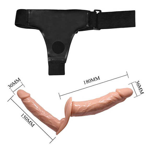Женский страпон с вагинальной пробкой-фаллосом - 18 см. от Intimcat