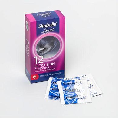 Тонкие презервативы Sitabella Light с продлевающим эффектом - 12 шт.