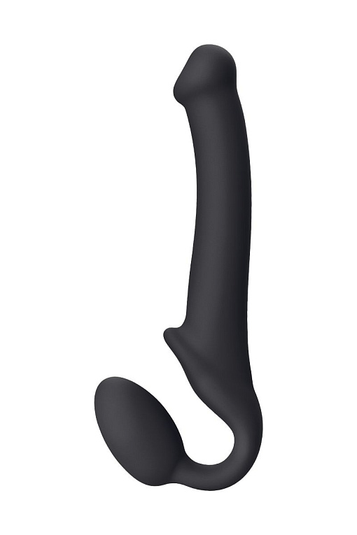 Черный безремневой страпон Silicone Bendable Strap-On - size M Strap-on-me