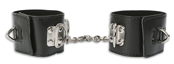Чёрные наручники с кольцами от Intimcat