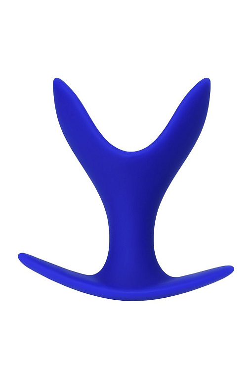 Синяя силиконовая расширяющая анальная пробка Bloom - 8,5 см. от Intimcat